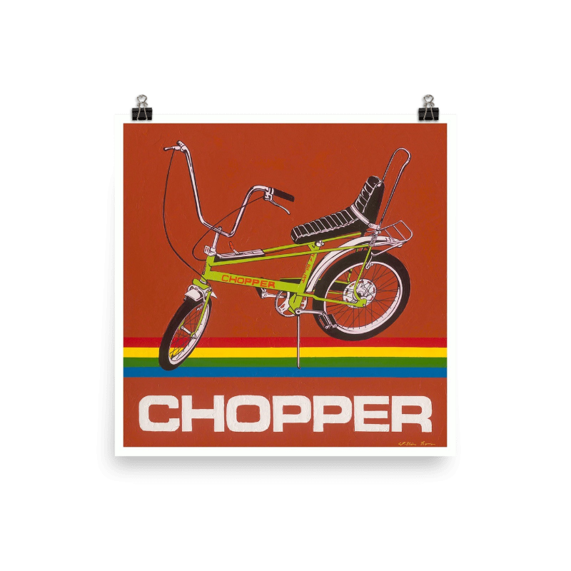 Lime Green Chopper Bike - 80s ICONS - Boxed Canvas