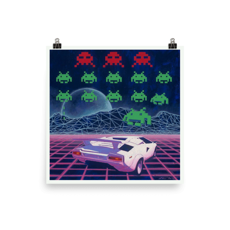 Countach Invaders - 80s ICONS - Boxed Canvas