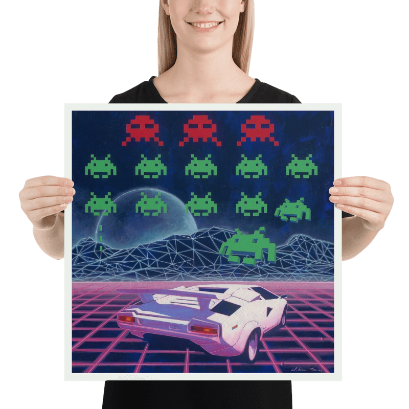 Countach Invaders - 80s ICONS - Boxed Canvas